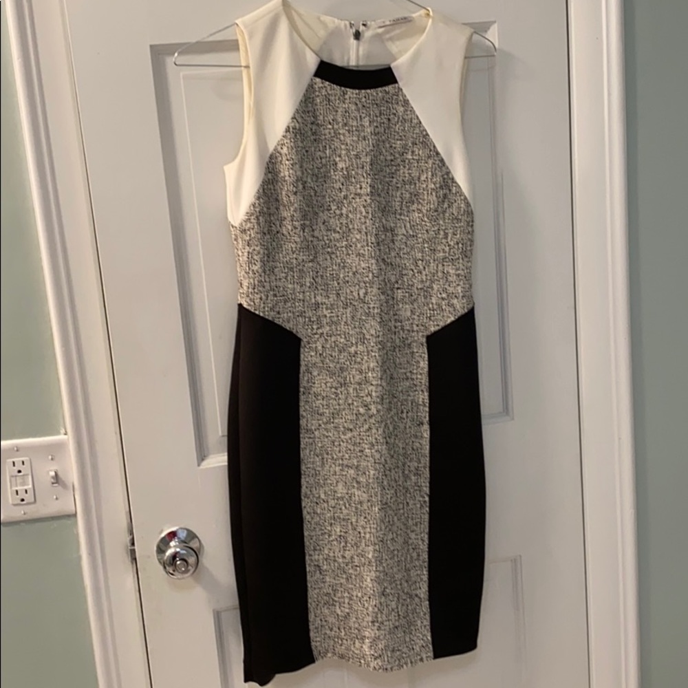 Tahari black and white dress